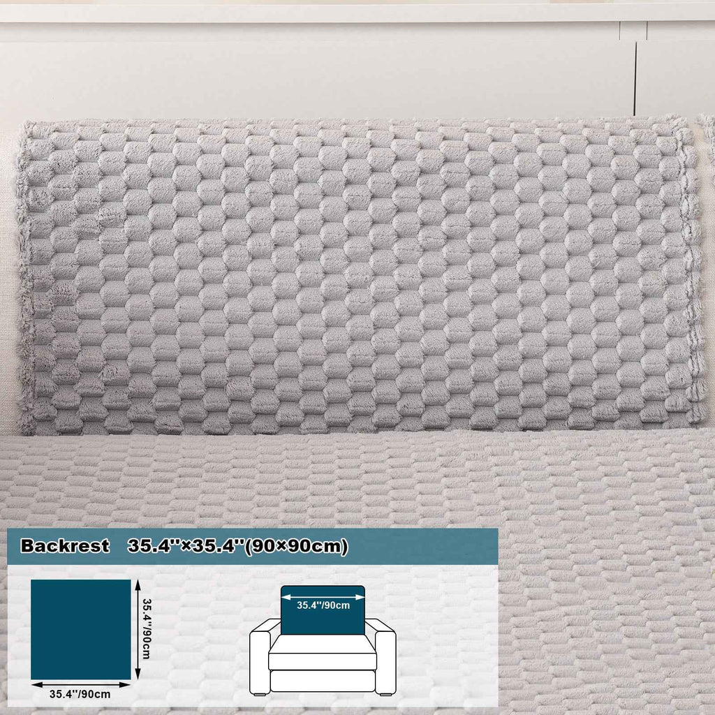 1pc Honeycomb Velvet Sofa Cover – Thick Plush Non-Slip Couch Protector