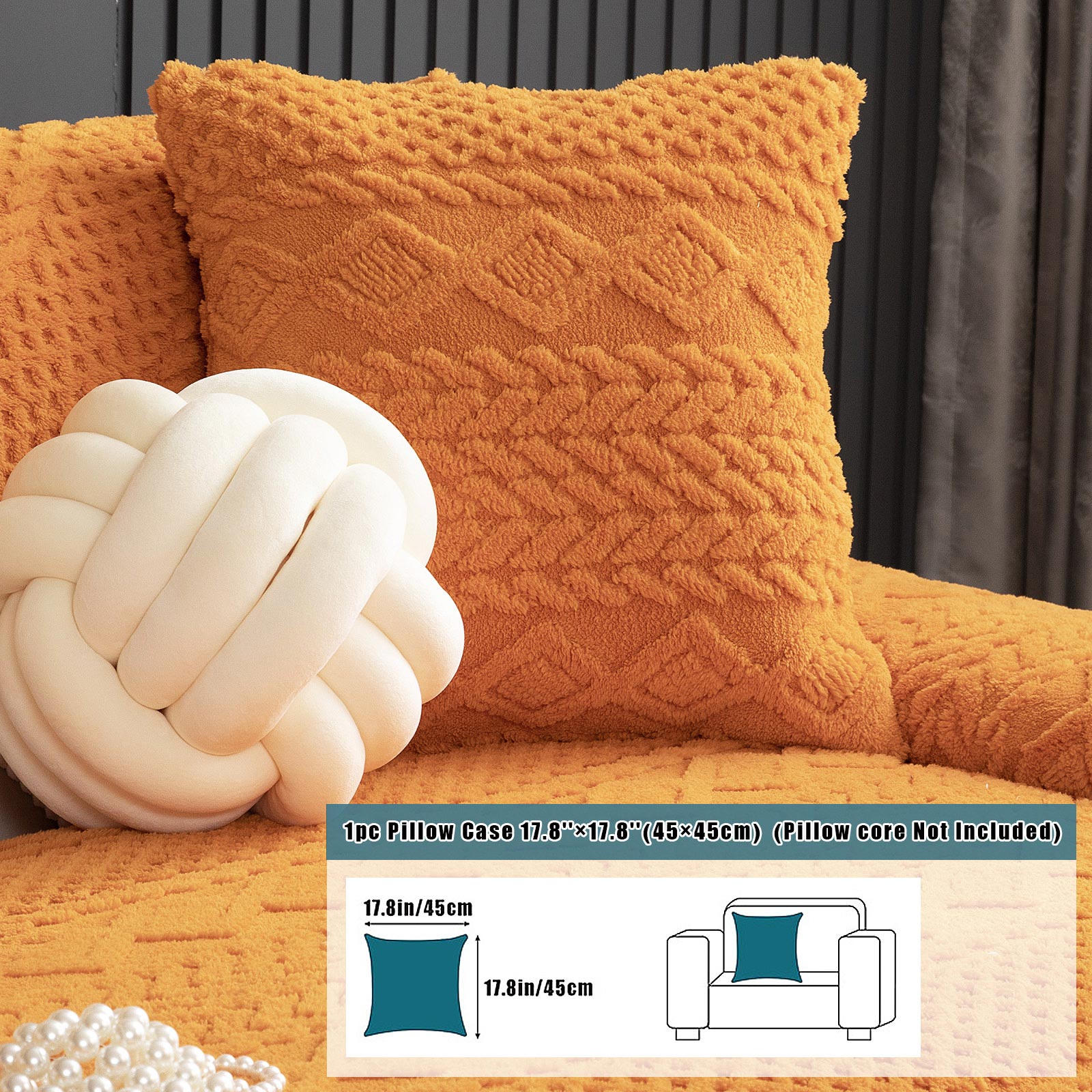 1pc Shu Velveteen Velvet Throw Pillow Case | Machine Washable Non-Slip Sofa Cushion Cover