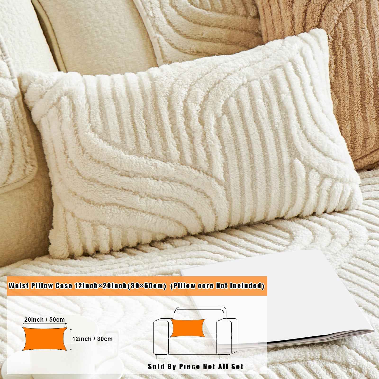 Abstract line pillow cover color 11 size 12x20 – non-slip shu velveteen throw pillow cover
