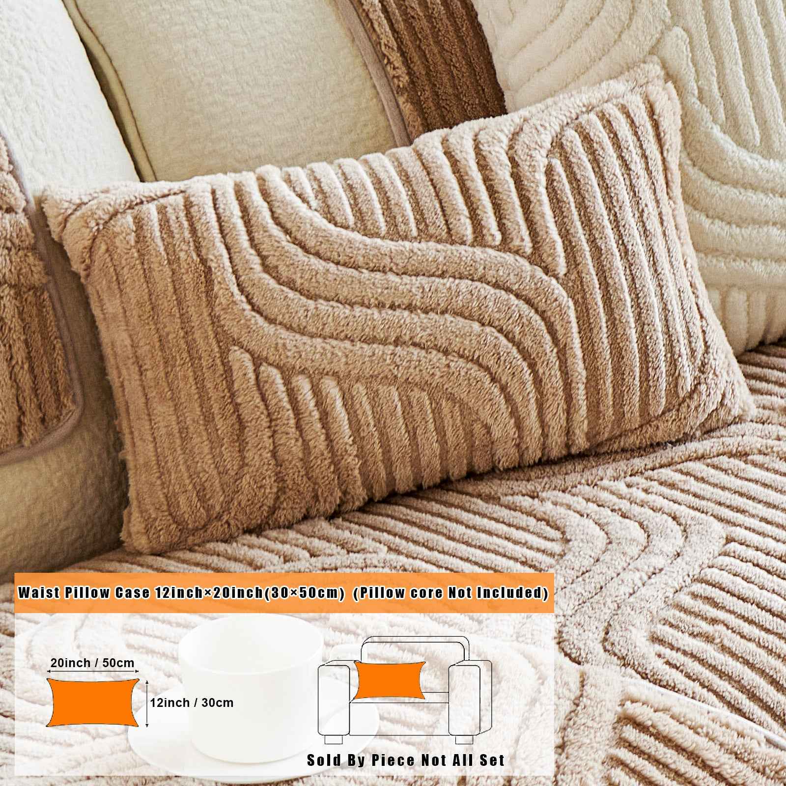 Abstract line shu velveteen pillow cover color 12 size 12x20 – plush throw cushion cover machine washable