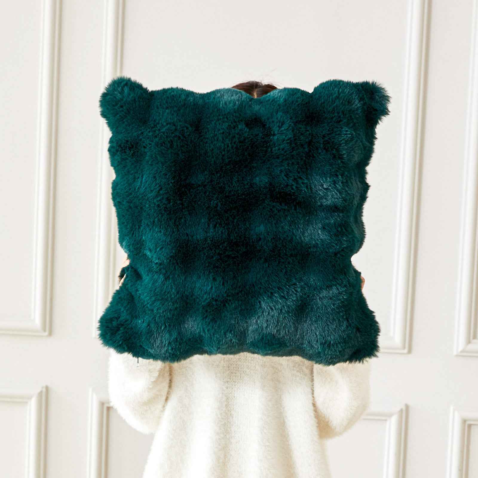 Faux rabbit fur pillow cover color option 11 – soft throw cushion cover for couch and bedroom