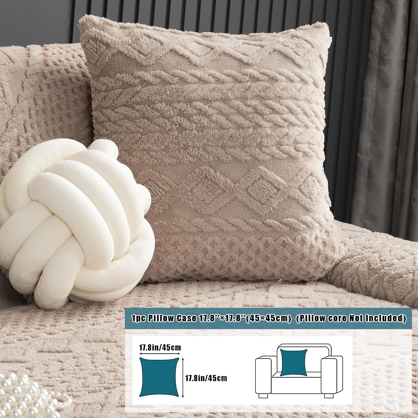 1pc Shu Velveteen Velvet Throw Pillow Case | Machine Washable Non-Slip Sofa Cushion Cover