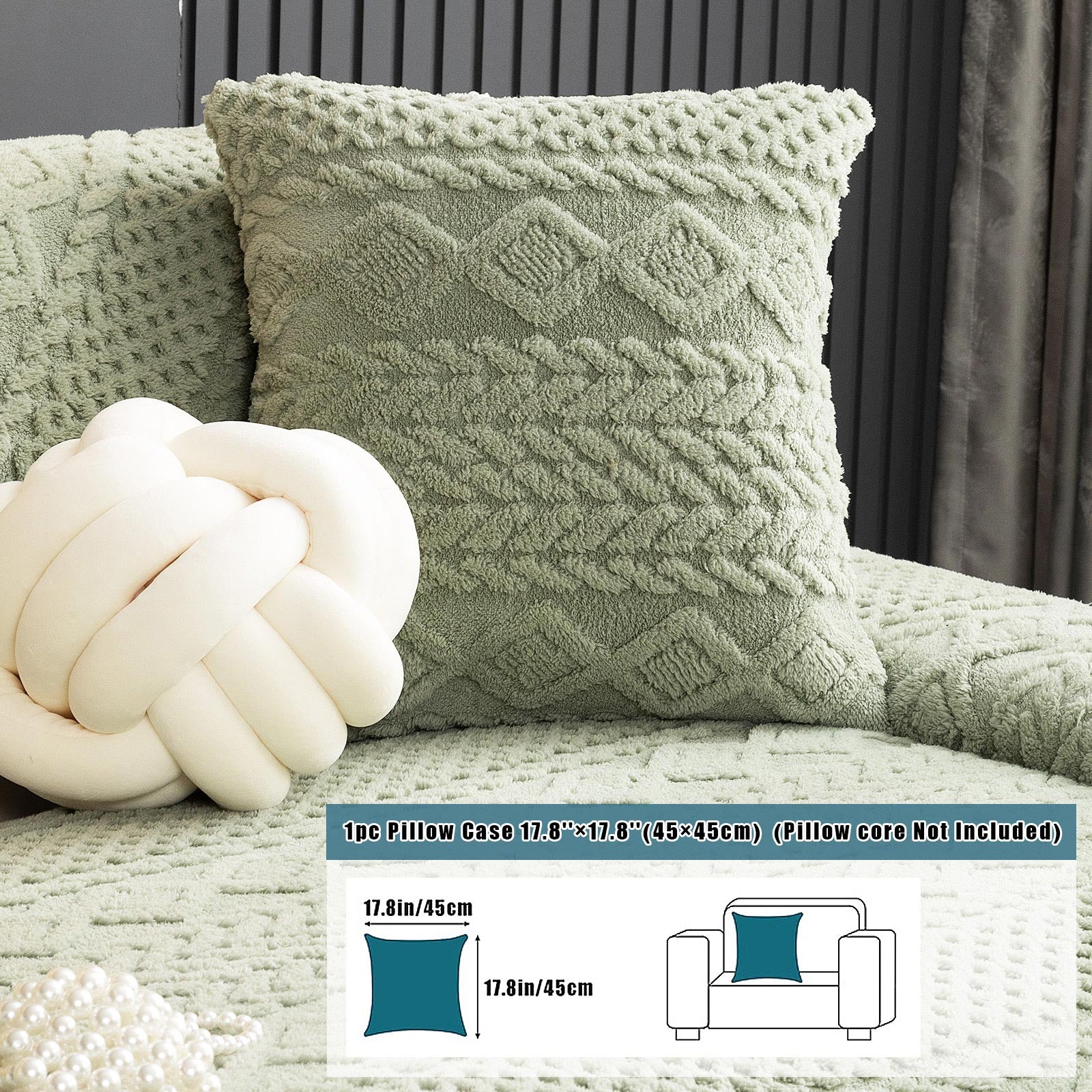 1pc Shu Velveteen Velvet Throw Pillow Case | Machine Washable Non-Slip Sofa Cushion Cover