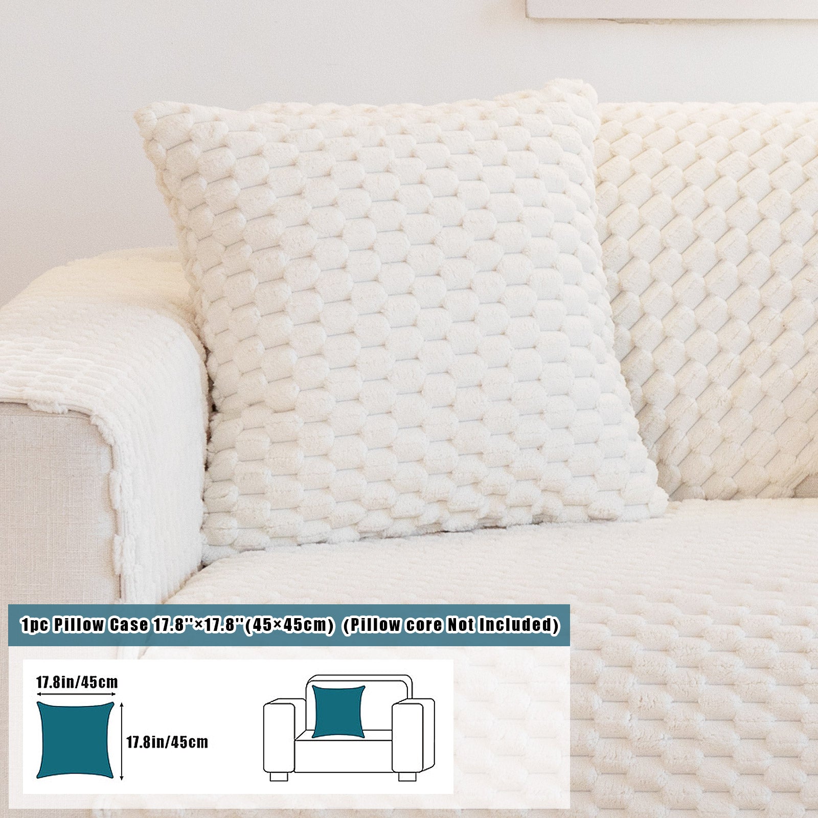 Honeycomb Velvet Pillow Cover – Thick Plush, Pet-Friendly