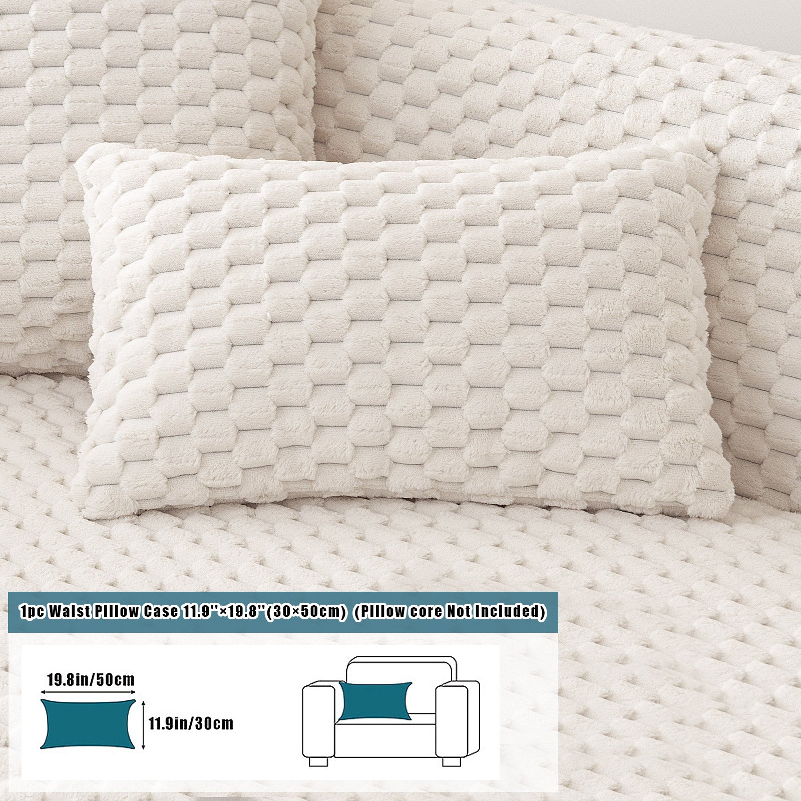 Honeycomb Velvet Pillow Cover – Thick Plush, Pet-Friendly