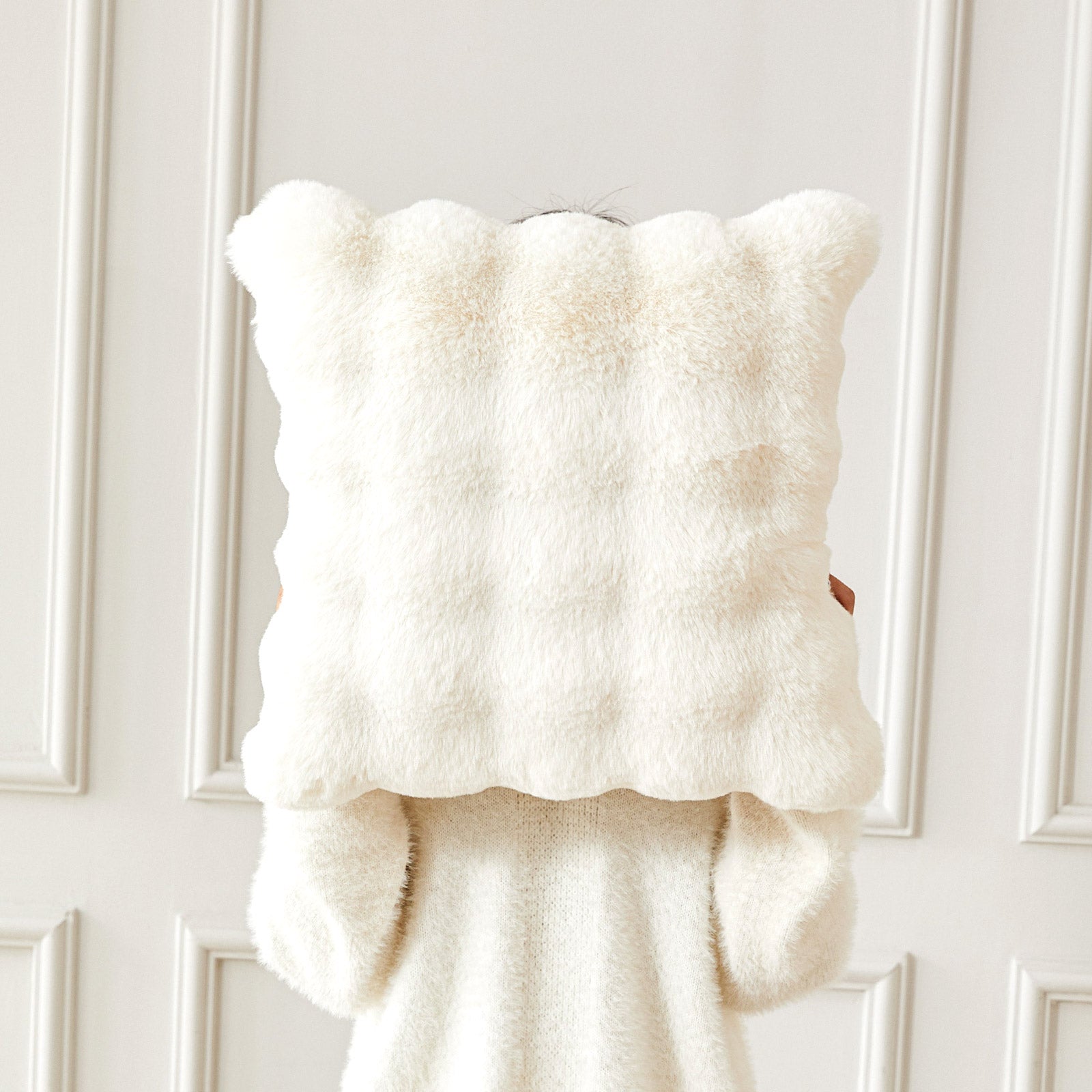 1pc Contemporary Throw Pillow Cover | Cozy Imitation Rabbit Plush | Zipper Closure | Autumn & Winter Home Decor (Cover Only)