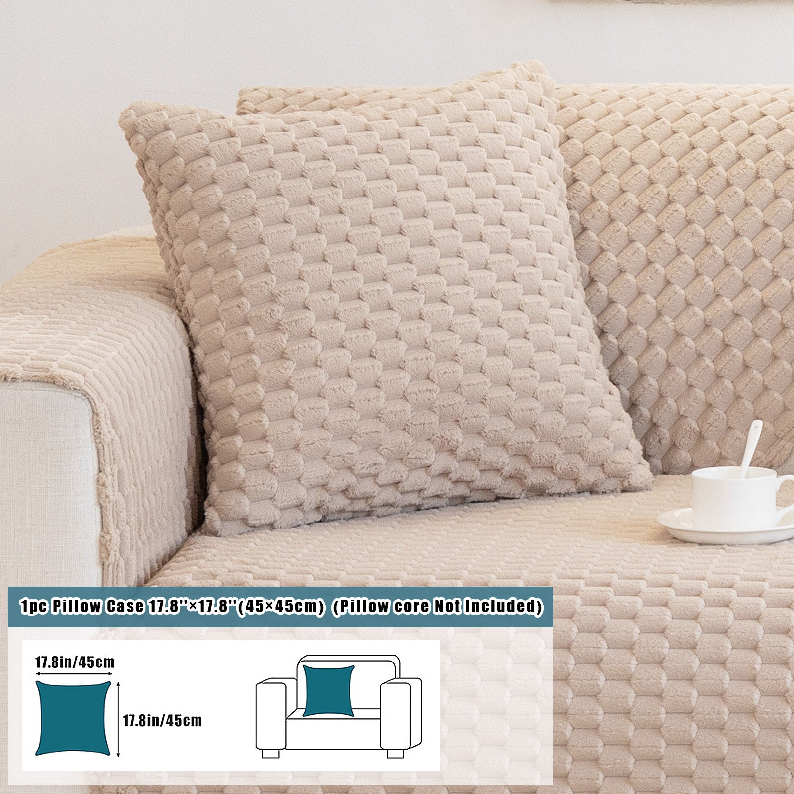 Honeycomb Velvet Pillow Cover – Thick Plush, Pet-Friendly