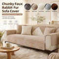 Chunky Faux Rabbit Fur Sofa Cover – Thickened Plush, Non-Slip, Pet-Friendly