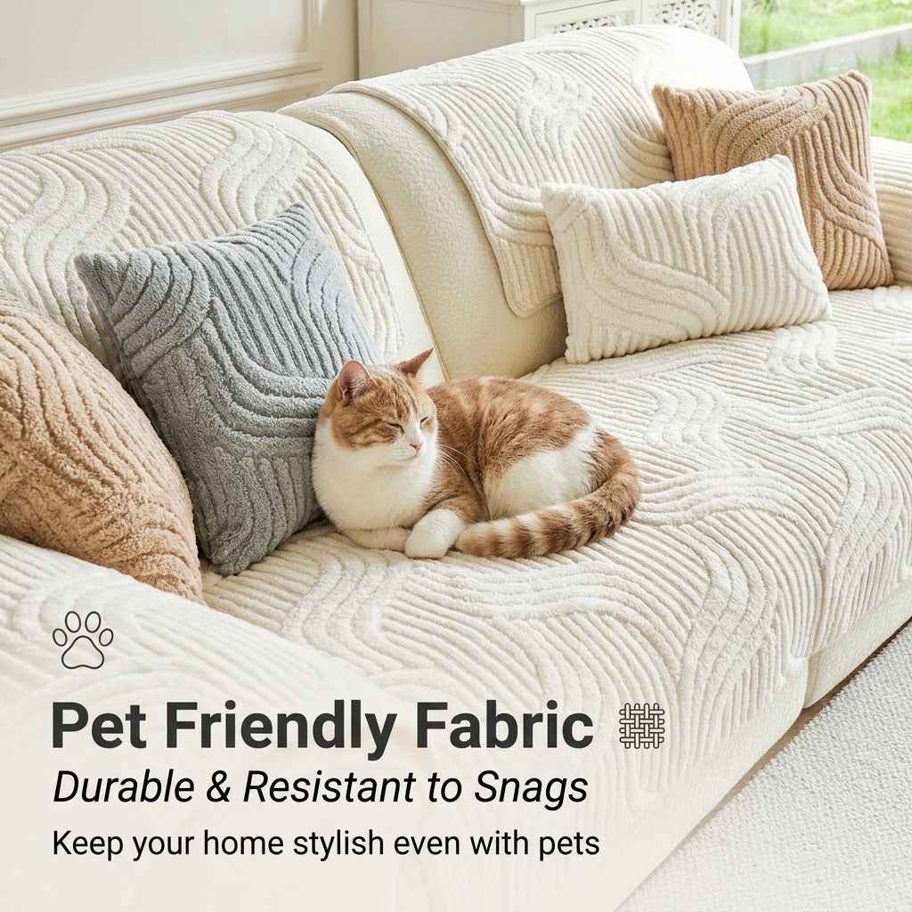 Pet-friendly shu velveteen pillow covers on sofa with cat – durable sofa cushion covers for couch and bedroom