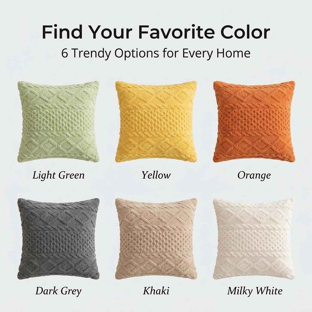 Shu velveteen throw pillow case on sofa – machine washable non-slip cushion cover 17.8x17.8 inch