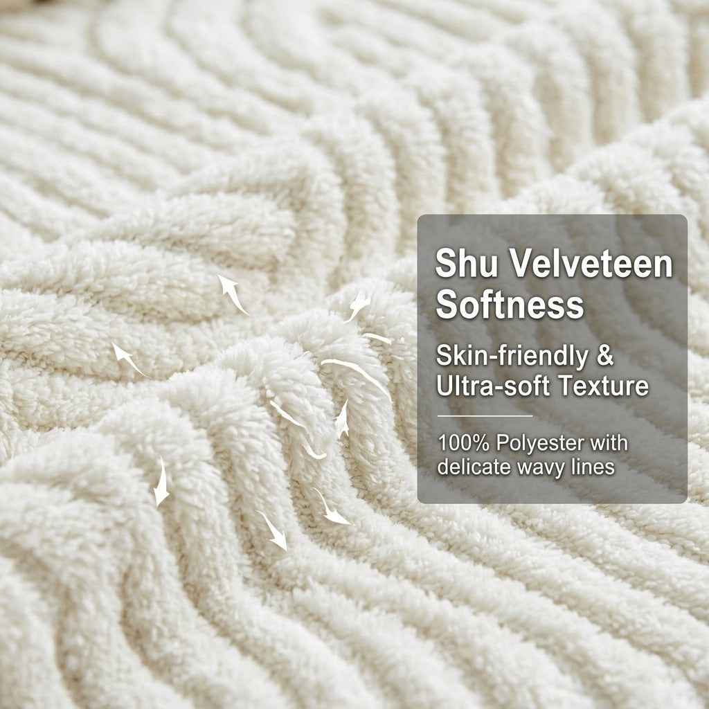 Close-up of shu velveteen texture – ultra-soft 100% polyester abstract line throw pillow cover for sofa